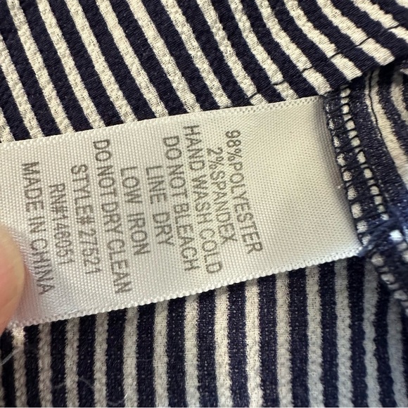 Monteau women's size small blue and white striped blouse - Picture 5 of 5
